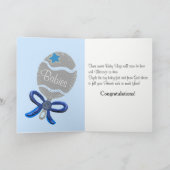 新生児の三重項の男の子の写真カード カード (内部)