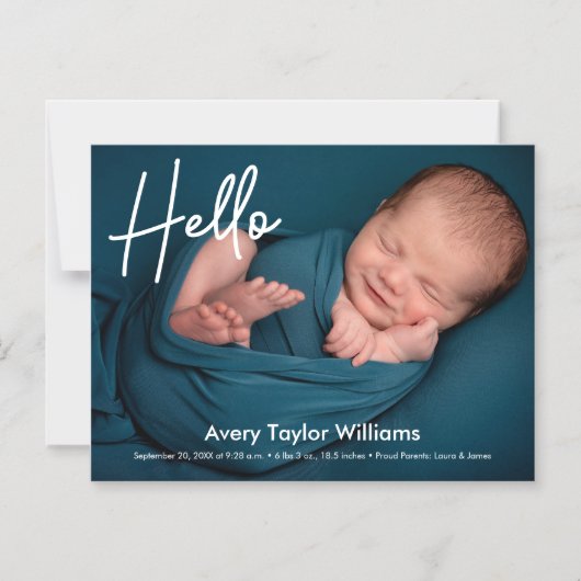 新生児の写真 出生発表 マグネット招待状 (正面)