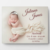 新生児の写真 出生発表 記念品 フォトプラーク (正面)