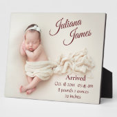 新生児の写真 出生発表 記念品 フォトプラーク (側面)
