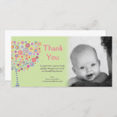 新生児の到着のギフトはフォトカード感謝していしています サンキューカード (正面/裏面)