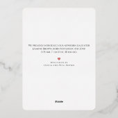 新生児の奇跡の箔押し出生カード 箔招待状 (裏面)
