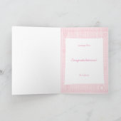 新生児の女の子が縫ったカード カード (内部)