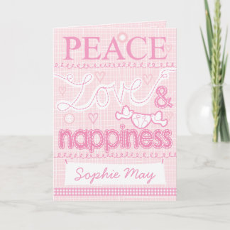 新生児の女の子が縫ったカード カード