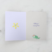 新生児の女の子のおめでとう紫かわいいフクロウ カード (内部)