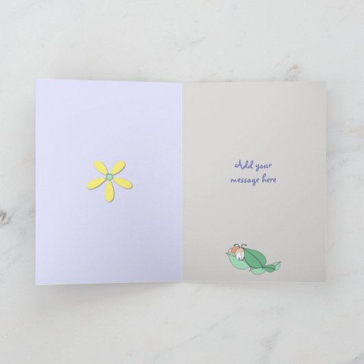 新生児の女の子のおめでとう紫かわいいフクロウ カード (内部)