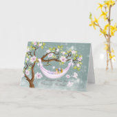 新生児の女の子のお祝いカード-歓迎 カード (黄色い花)