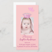 新生児の女の子のモダン写真の誕生発表 案内状 (正面/裏面)