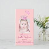 新生児の女の子のモダン写真の誕生発表 案内状 (スタンド正面)