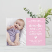 新生児の女の子の発表かサンキューカード サンキューカード (スタンド正面)