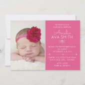 新生児の女の子の発表かサンキューカード サンキューカード (正面)