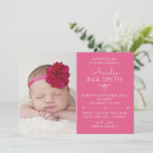 新生児の女の子の発表かサンキューカード サンキューカード (スタンド正面)