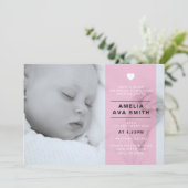 新生児の女の子の発表かサンキューカード サンキューカード (スタンド正面)