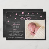 新生児の女の子の発表かサンキューカード サンキューカード (正面/裏面)