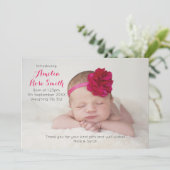 新生児の女の子の発表かサンキューカード サンキューカード (スタンド正面)