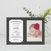 新生児の女の子の発表かサンキューカード 案内状 (スタンド正面)