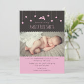 新生児の女の子の発表かサンキューカードA5 案内状 (スタンド正面)