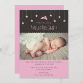 新生児の女の子の発表かサンキューカードA5 案内状 (正面/裏面)