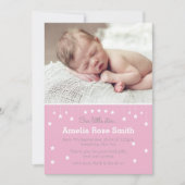新生児の女の子の発表/サンキューカード 案内状 (正面)
