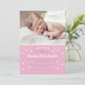 新生児の女の子の発表/サンキューカード 案内状 (スタンド正面)