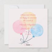 新生児の女の子の誕生発表 シーズンカード (裏面)