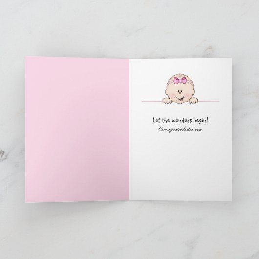 新生児の女の子 カード (内部)