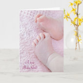 新生児の女の子 カード (黄色い花)