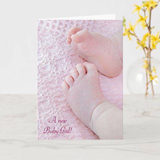 新生児の女の子 カード (黄色い花)