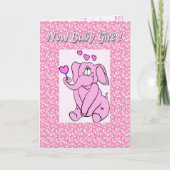 新生児の女の子 案内状 (正面)