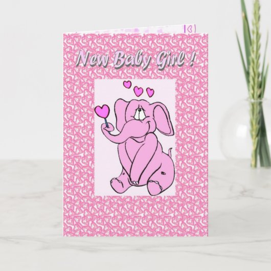 新生児の女の子 案内状 (正面)