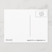 新生児の少年がコウノトリにピュー! 案内ポストカード (裏面)