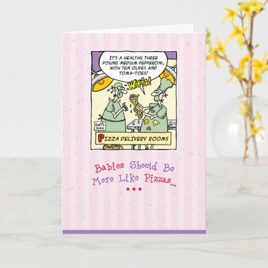 新生児の挨拶状 カード (黄色い花)