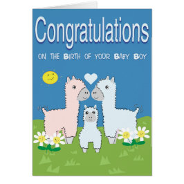 新生児の男の子のお祝いカード