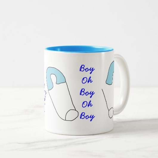 新生児の男の子のマグ ツートーンマグカップ (正面右)