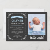 新生児の男の子の発表かサンキューカード サンキューカード (正面)