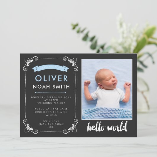 新生児の男の子の発表かサンキューカード サンキューカード (スタンド正面)