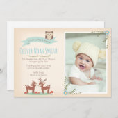 新生児の男の子の発表かサンキューカード サンキューカード (正面/裏面)