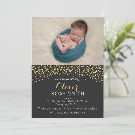 新生児の男の子の発表かサンキューカード サンキューカード (スタンド正面)