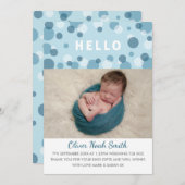 新生児の男の子の発表かサンキューカード サンキューカード (正面/裏面)