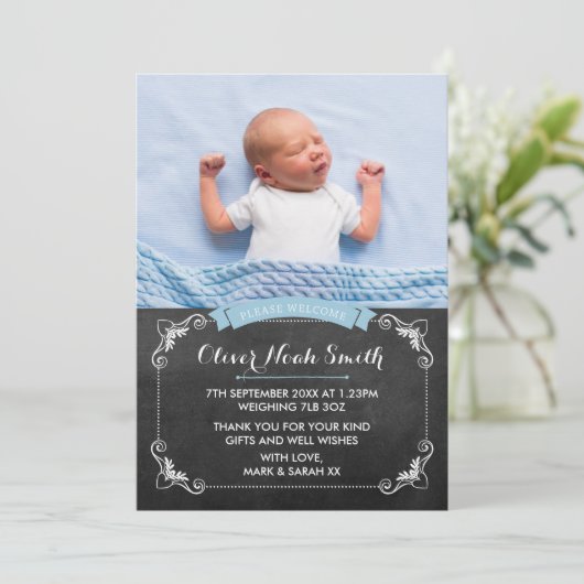 新生児の男の子の発表かサンキューカード サンキューカード (スタンド正面)