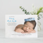 新生児の男の子の発表かサンキューカード サンキューカード (スタンド正面)