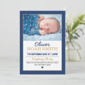 新生児の男の子の発表かサンキューカード 案内状 (スタンド正面)