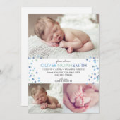 新生児の男の子の発表かサンキューカードA5 案内状 (正面/裏面)