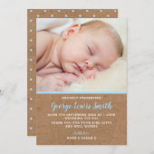 新生児の男の子の誕生の発表かサンキューカード サンキューカード (正面/裏面)