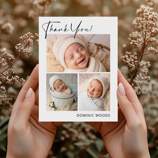 新生児の男の子写真ありがとうポストカード ポストカード
