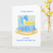 新生児の男の子 カード (黄色い花)