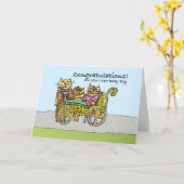 新生児の男の子、ネコ科のお祝い カード (黄色い花)