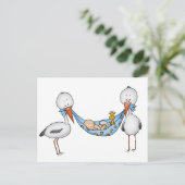 新生児の男の子-ベビーシャワーのギフト ポストカード (スタンド正面)