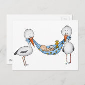 新生児の男の子-ベビーシャワーのギフト ポストカード (正面/裏面)