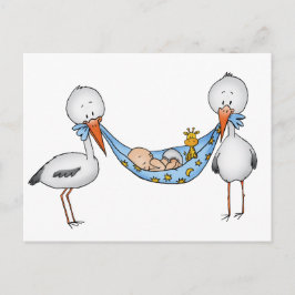 新生児の男の子-ベビーシャワーのギフト ポストカード